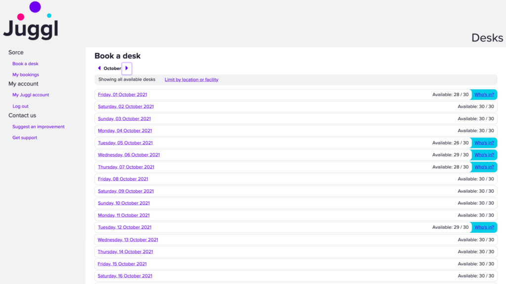 Help and Support Juggl Desk booking solution Get started